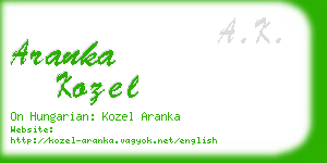 aranka kozel business card